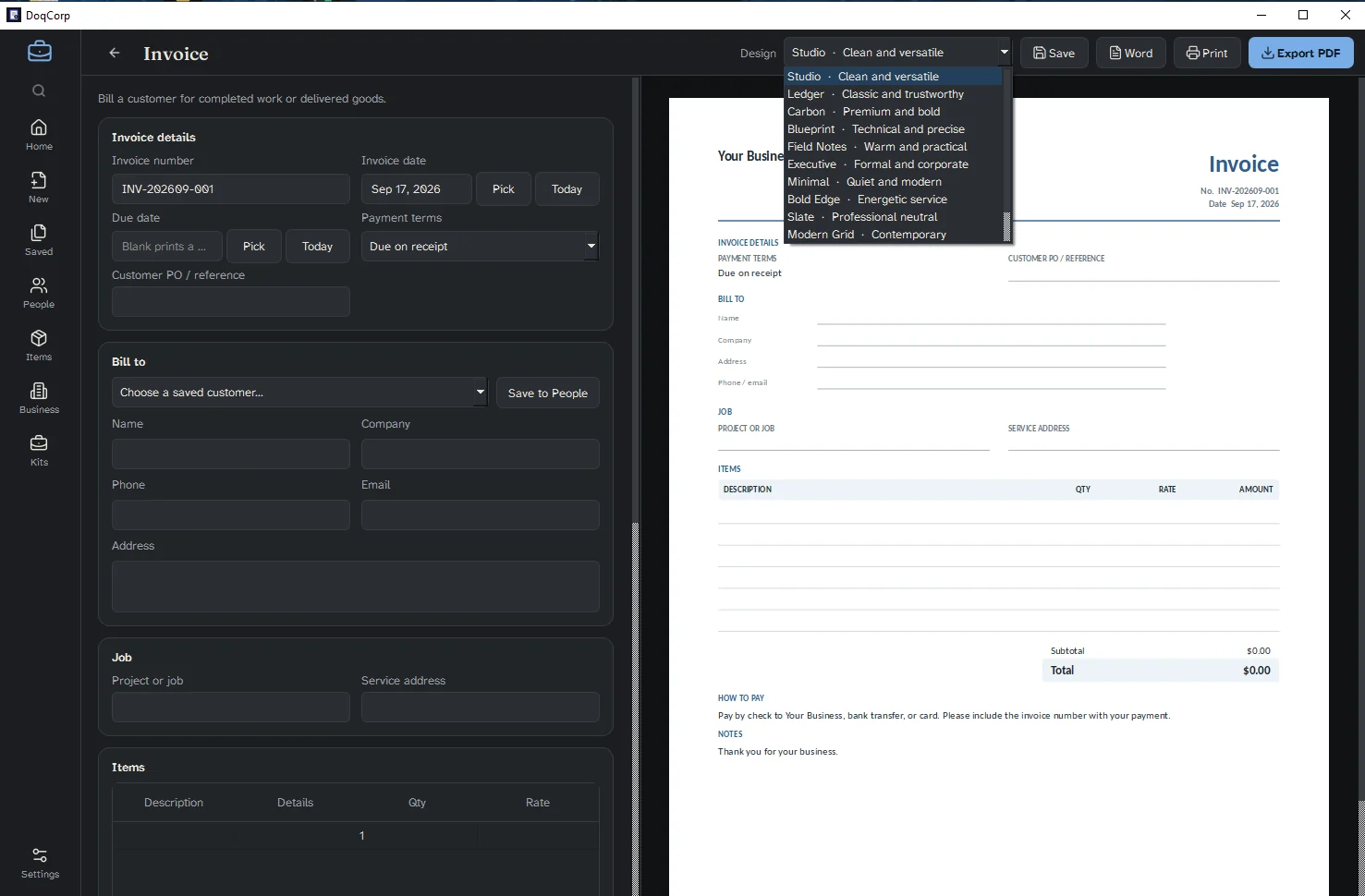 DoqCorp: Fill forms beside the finished page