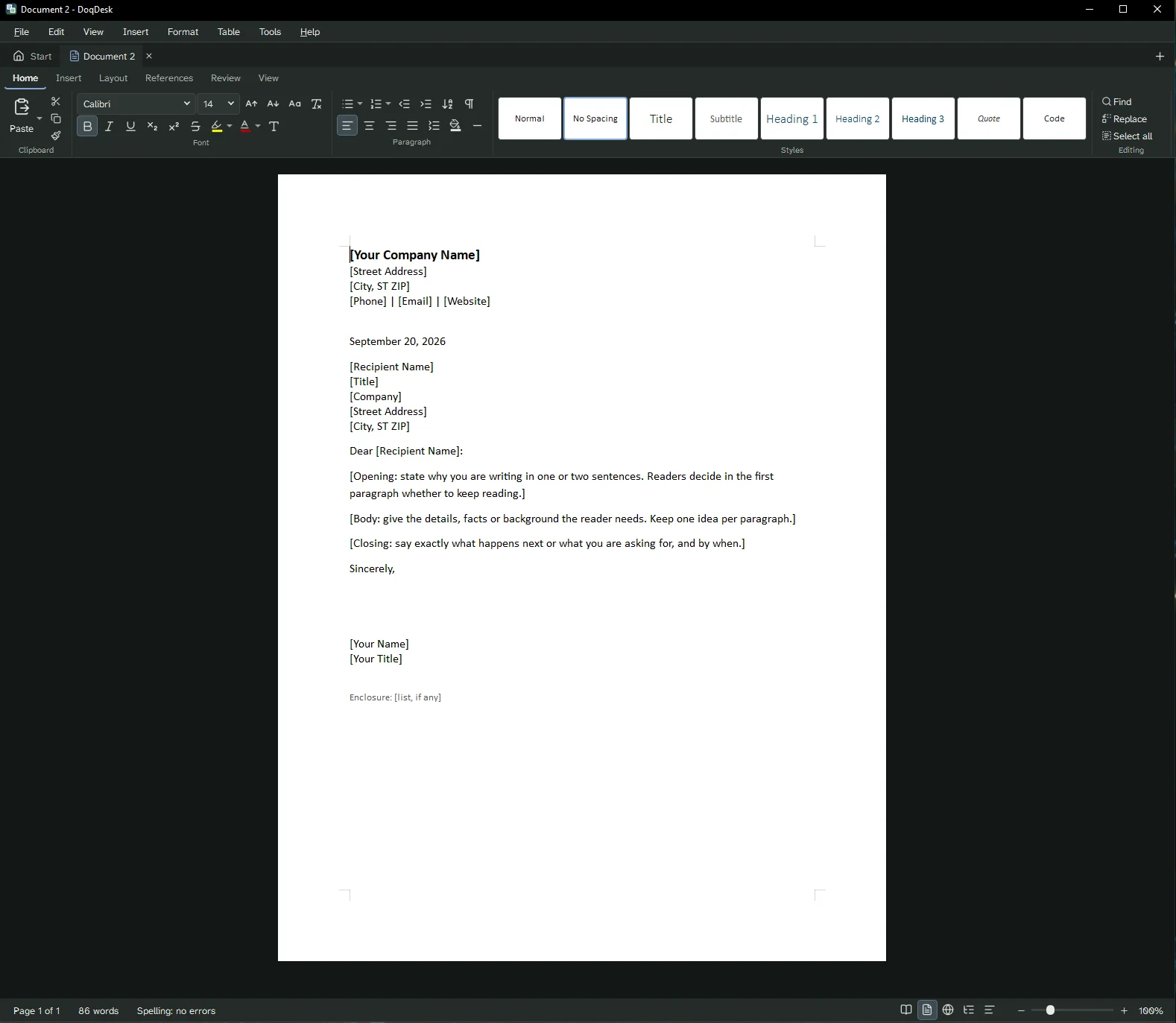 DoqDesk: Write and format documents in a familiar workspace